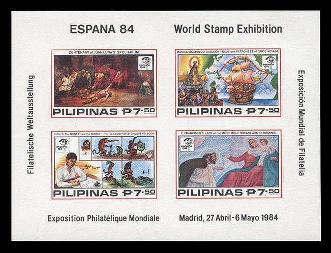 PHILIPPINES Sc#1690x, 1984 ESPANA '84 SOUVENIR SHEET, IMPERFORATE, MINT F-VF NH