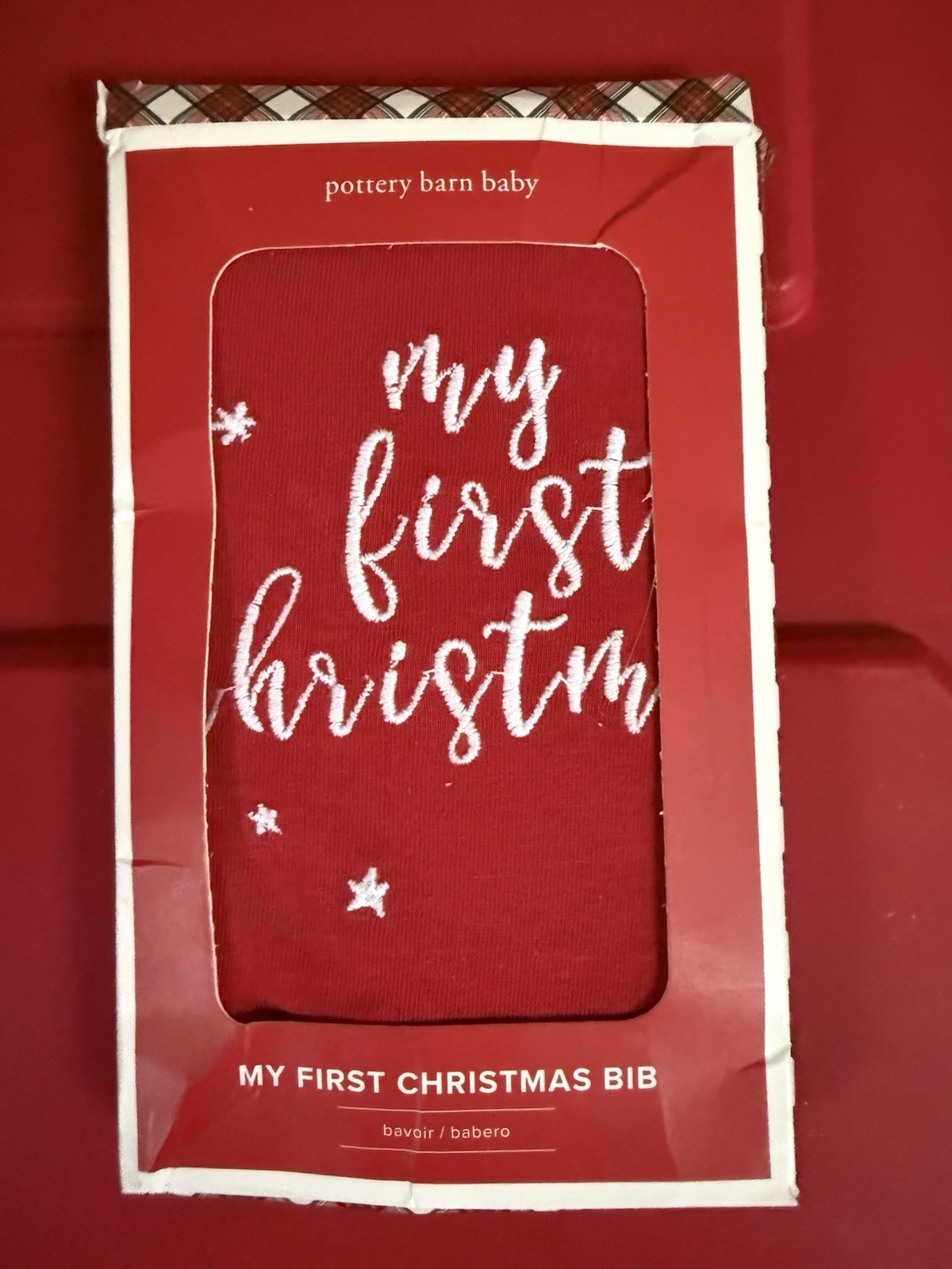 New Pottery Barn Baby My First Christmas Bib