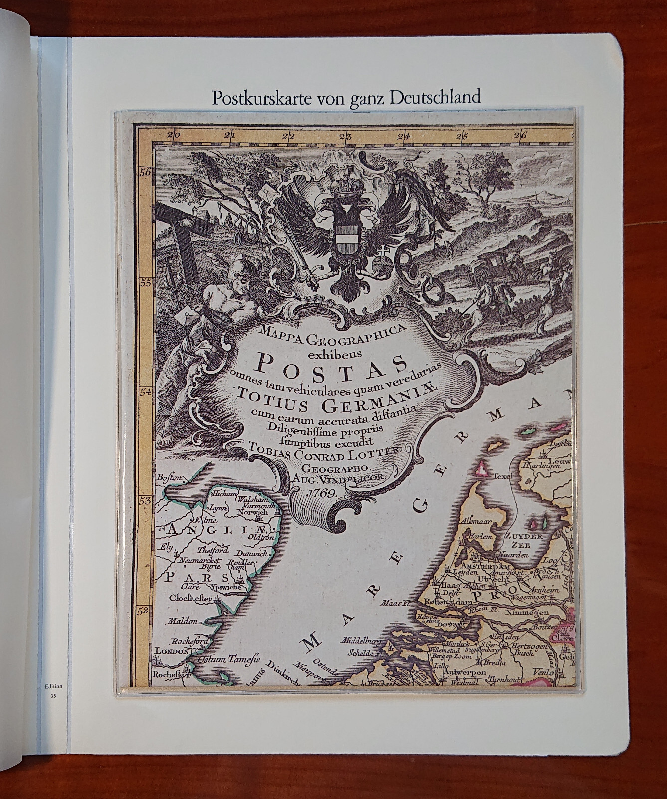 Form sheet postal course card of all Germany Tobias Conrad Lotter 1769