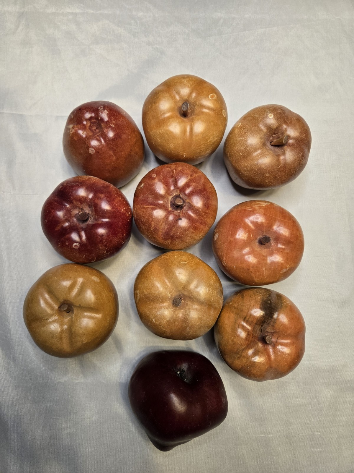 Wooden Apples Faux Fruit Lot Of 10 Solid Table Center Piece Decor Faemhouse