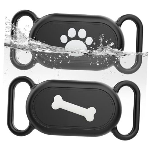 Dog Collar Holder(2 Pack) for Galaxy Smarttag2, Black/Black-Patterned