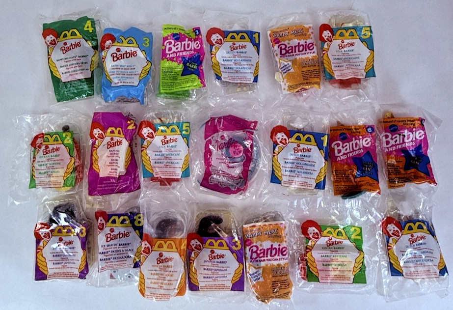 Vintage 90s Barbie McDonald's Mattel Happy Meal Toy Lot of 20