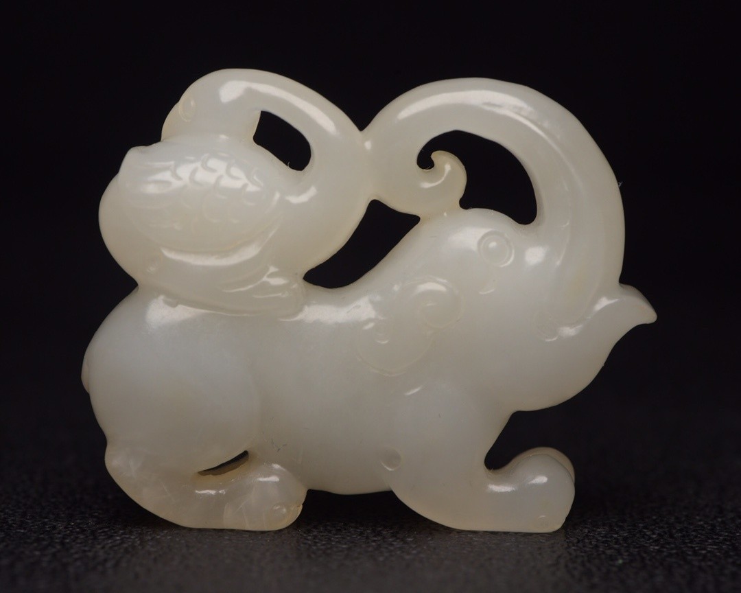 Collection Hotan Jade Artisan Carved Longevity Crane Sculpture Carving Pendant