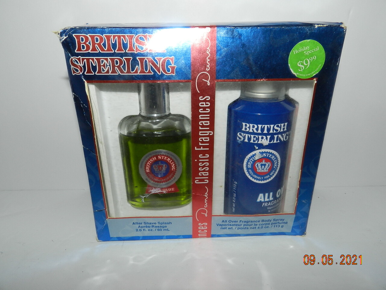 British Sterling for Men 2 PC  Gift Set   2 oz  after shave / body spray 4 oz 