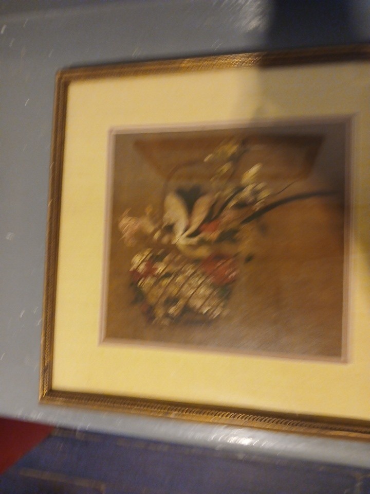 Victorian Floral Framed Embroidered Design 1837-1907