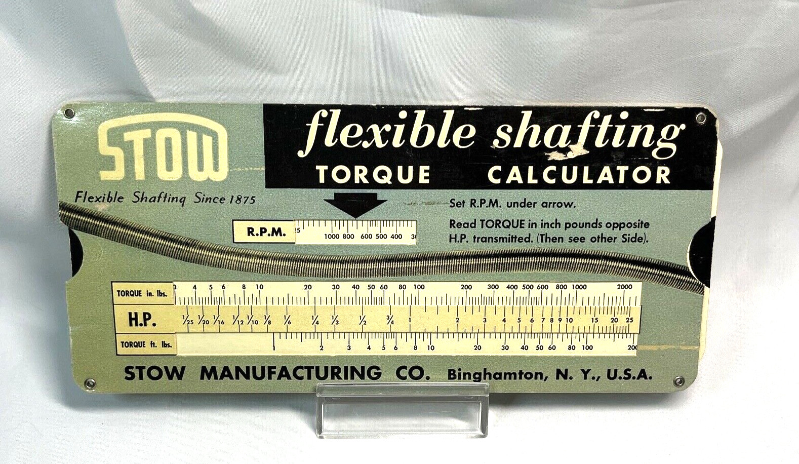 Stow Flexible Shifting Torque Calculator Binghampton, NY 1949 ??