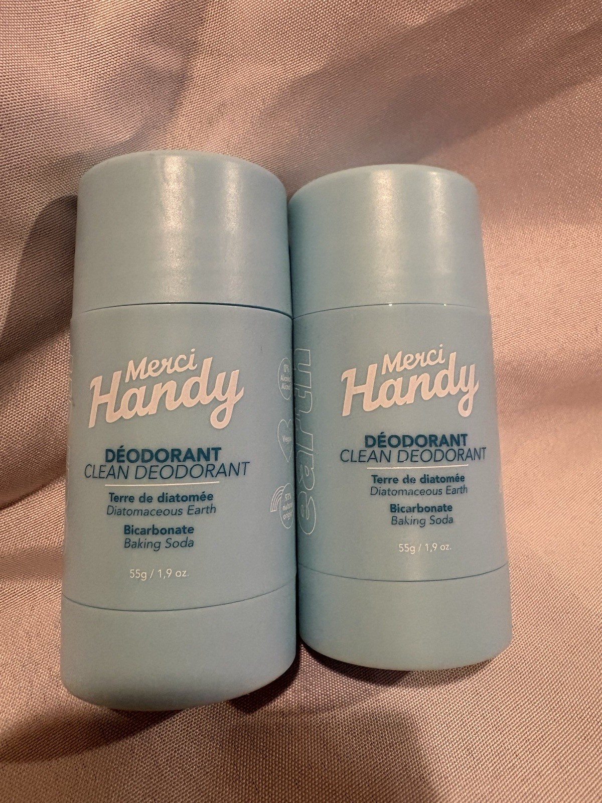 NEW Merci Handy Sun Deodorant 1.9 oz each 2 Pack EARTH Deodorant Vegan Natural