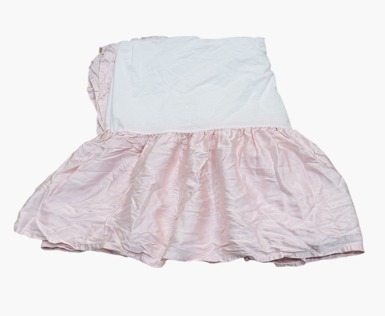 RARE HTF Restoration Hardware RH Baby & Child Pink Satin Cotton Crib Skirt