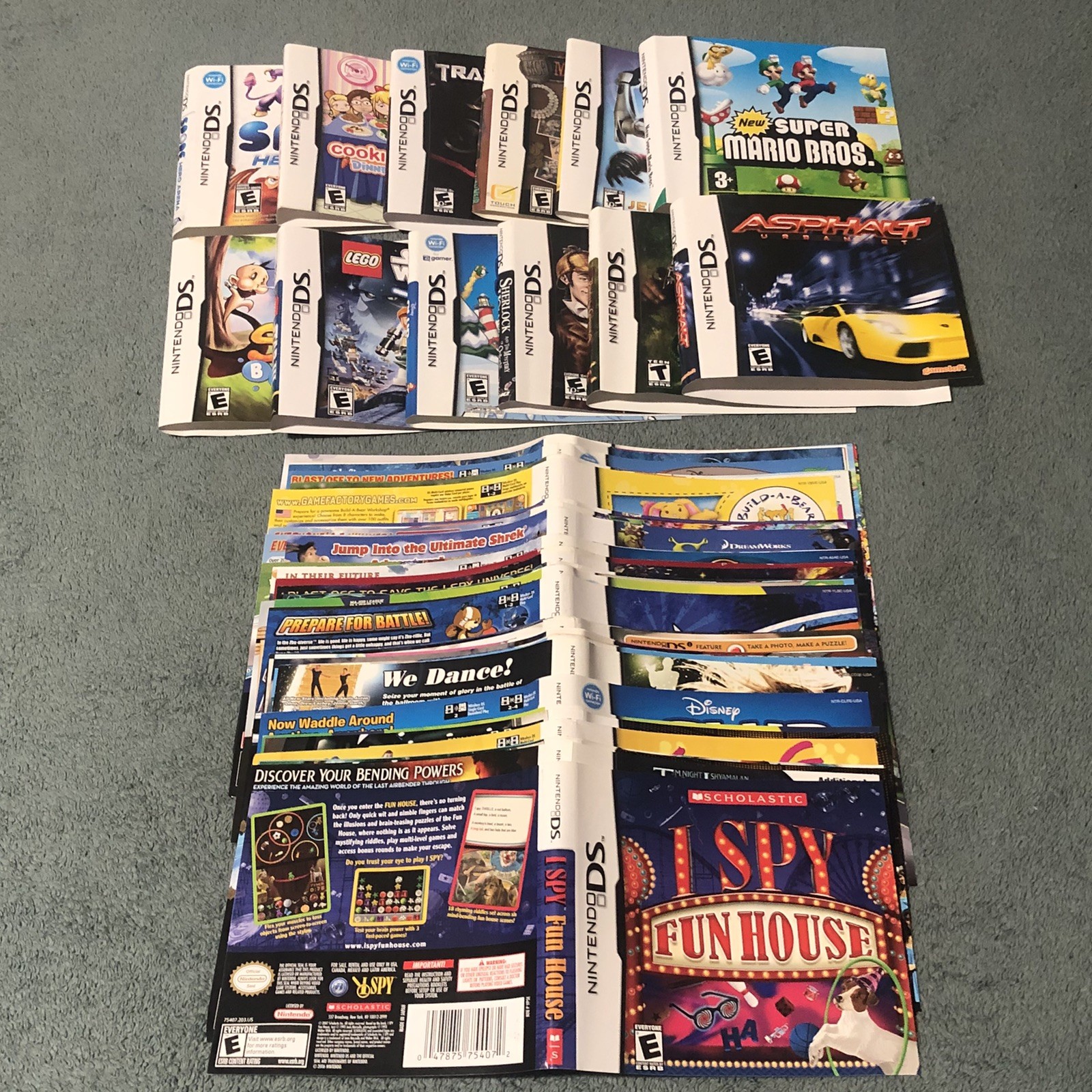 Lot of 60+ / Nintendo DS / Artwork ONLY / **No Games / Case ARTWORK Only Mario