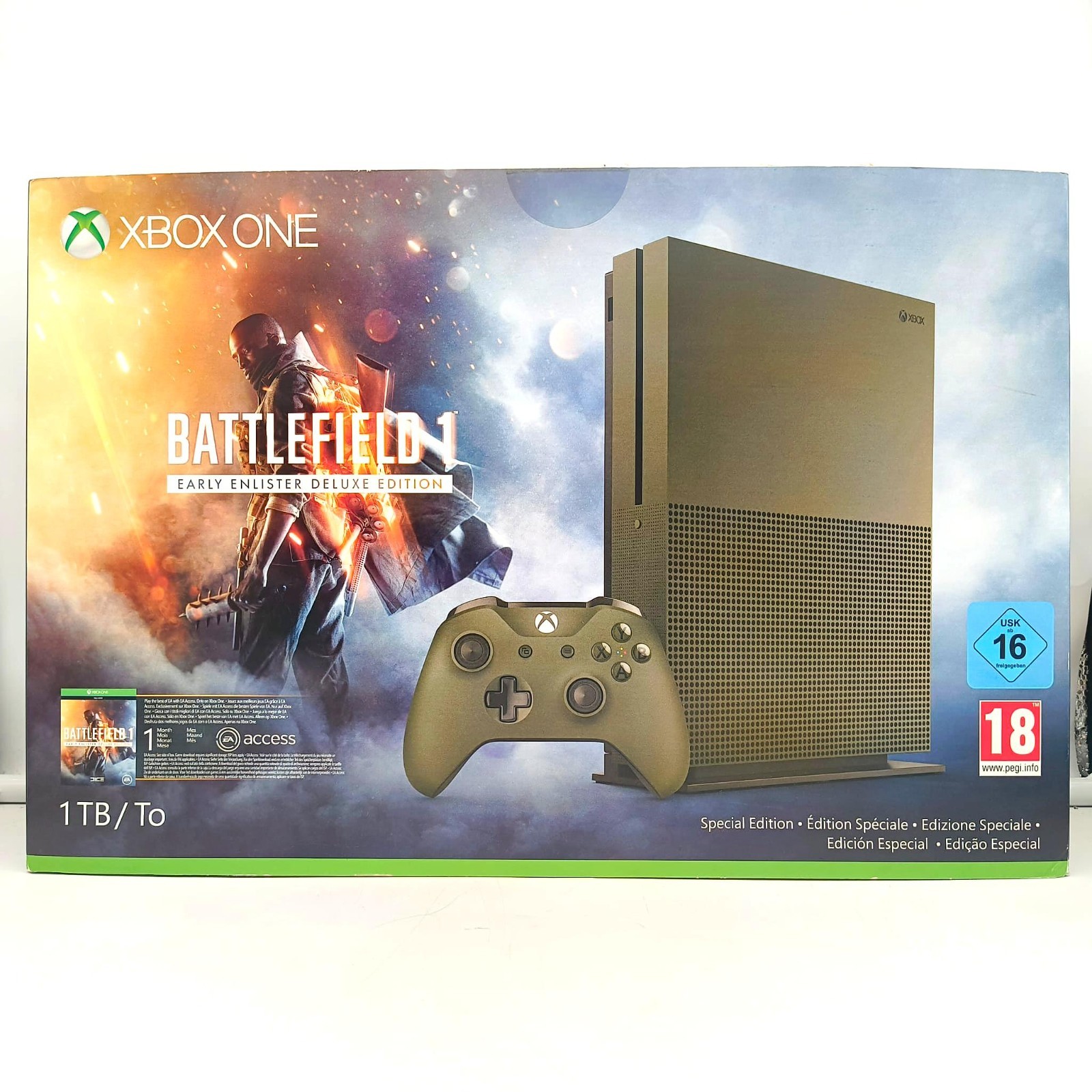MICROSOFT XBOX ONE S 1TB - BATTLEFIELD EDITION 1 LIMITED EDITION - COMPLETE