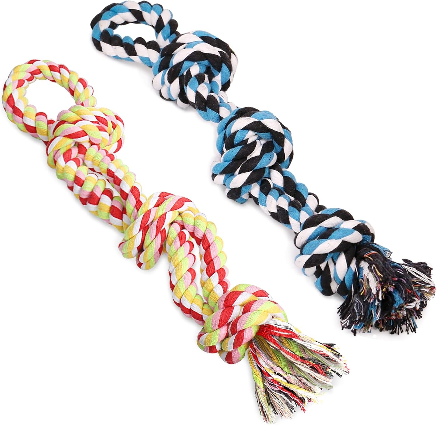 Dog Rope Toys 2 Nearly Indestructible Pet Toys for Medium to Large Breed,