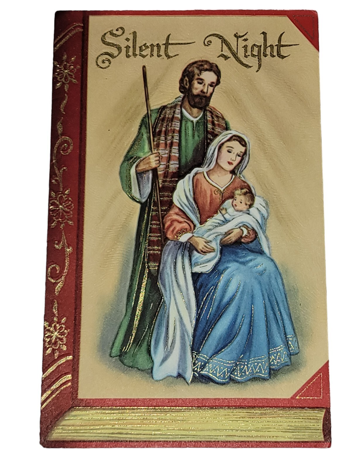 Vintage MCM Silent Night Christmas Card 1950s 1960s Mid Century Modern Greeting