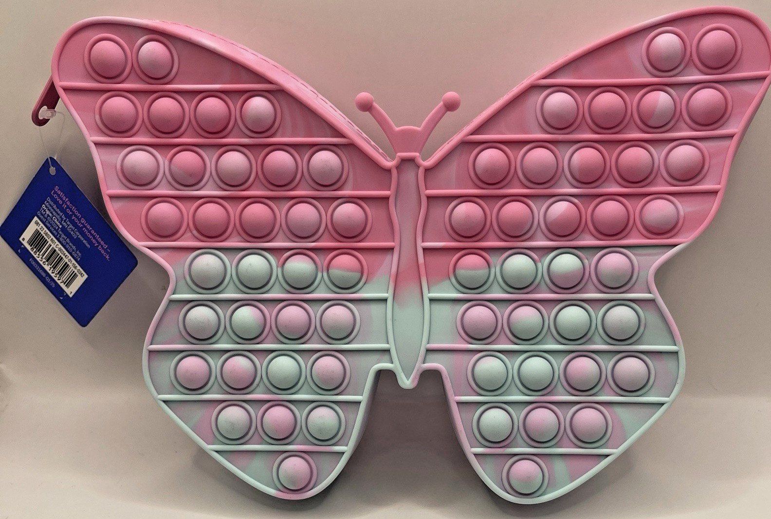 Pop Fidget Pencil Pouch Butterfly Case Pink Teal NEW With Tags Bubble Pop