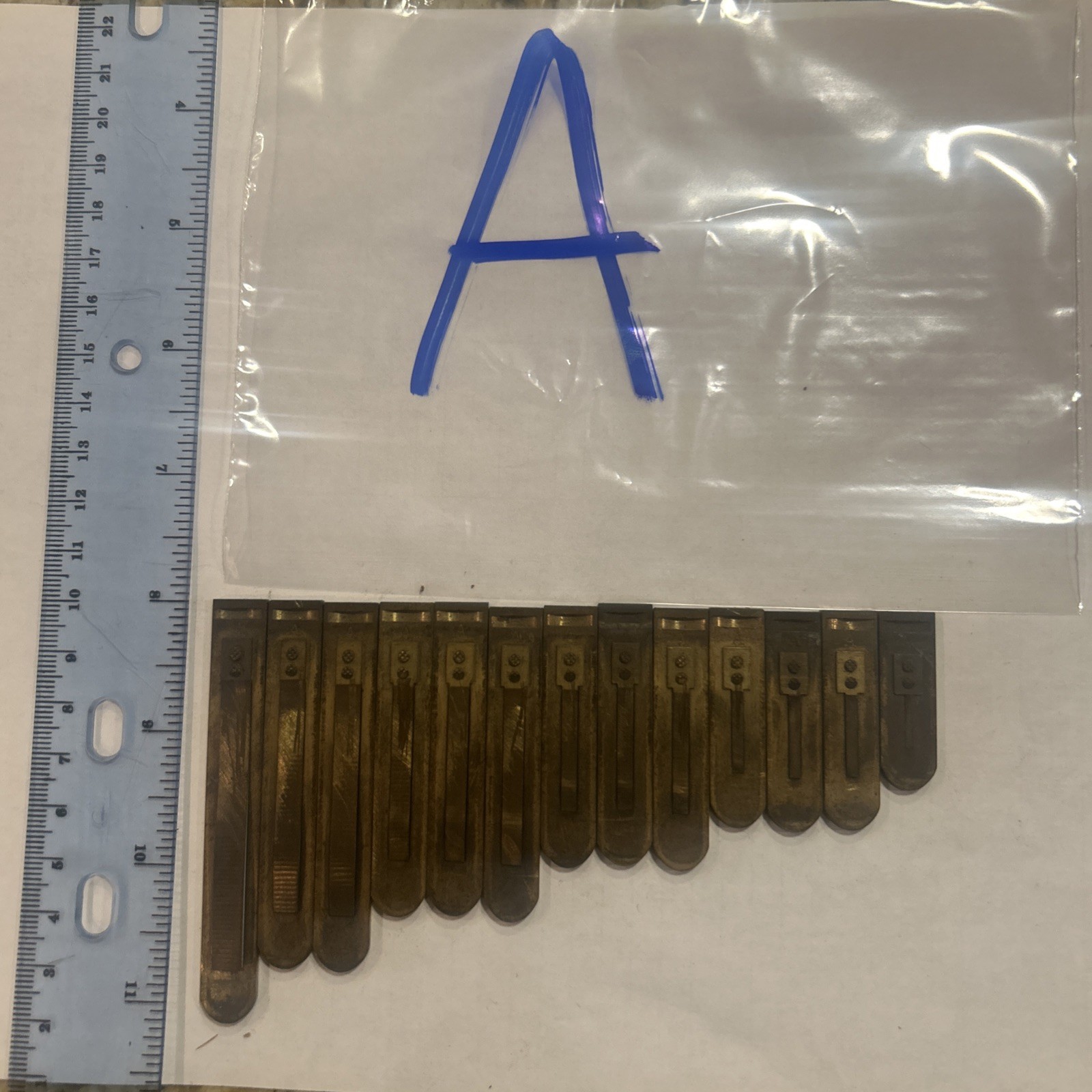 Antique Brass Reed From A Pump Organ Key A 13 Variety Size