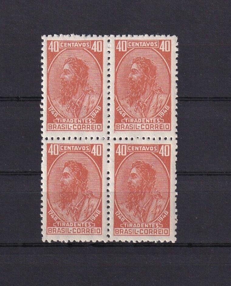 SA15g Brazil 1948 200th Anniv of Birth of Silva Xavier block of 4