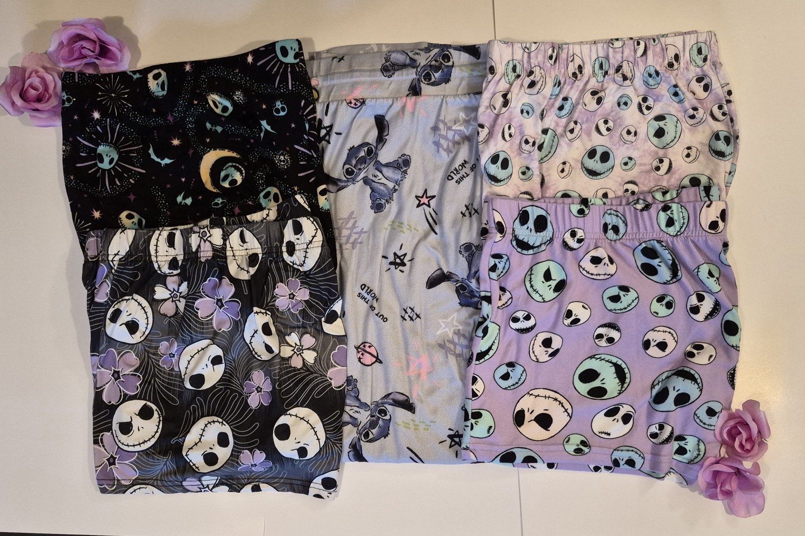 Disney's Nightmare Before Christmas And Stitch Size 2XL Pajama Bottoms Lot Of 5
