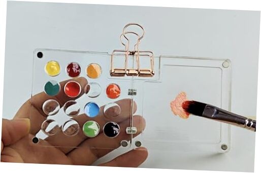 12 Color Grid Paint Box,Portable Sketchbook Palette,Watercolor Transparent