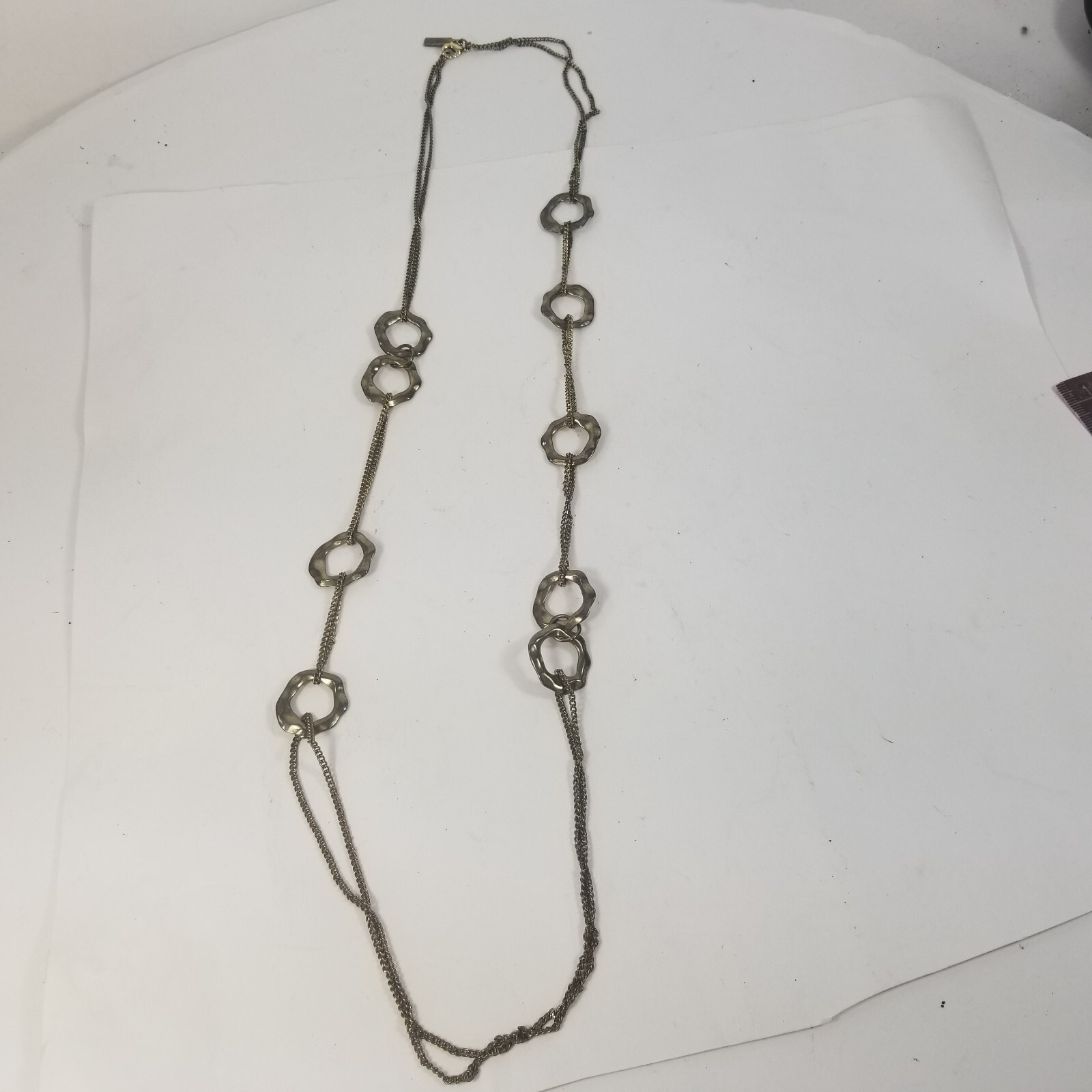 Daisy Fuentes Circle Bronze Gold Color Necklace Long