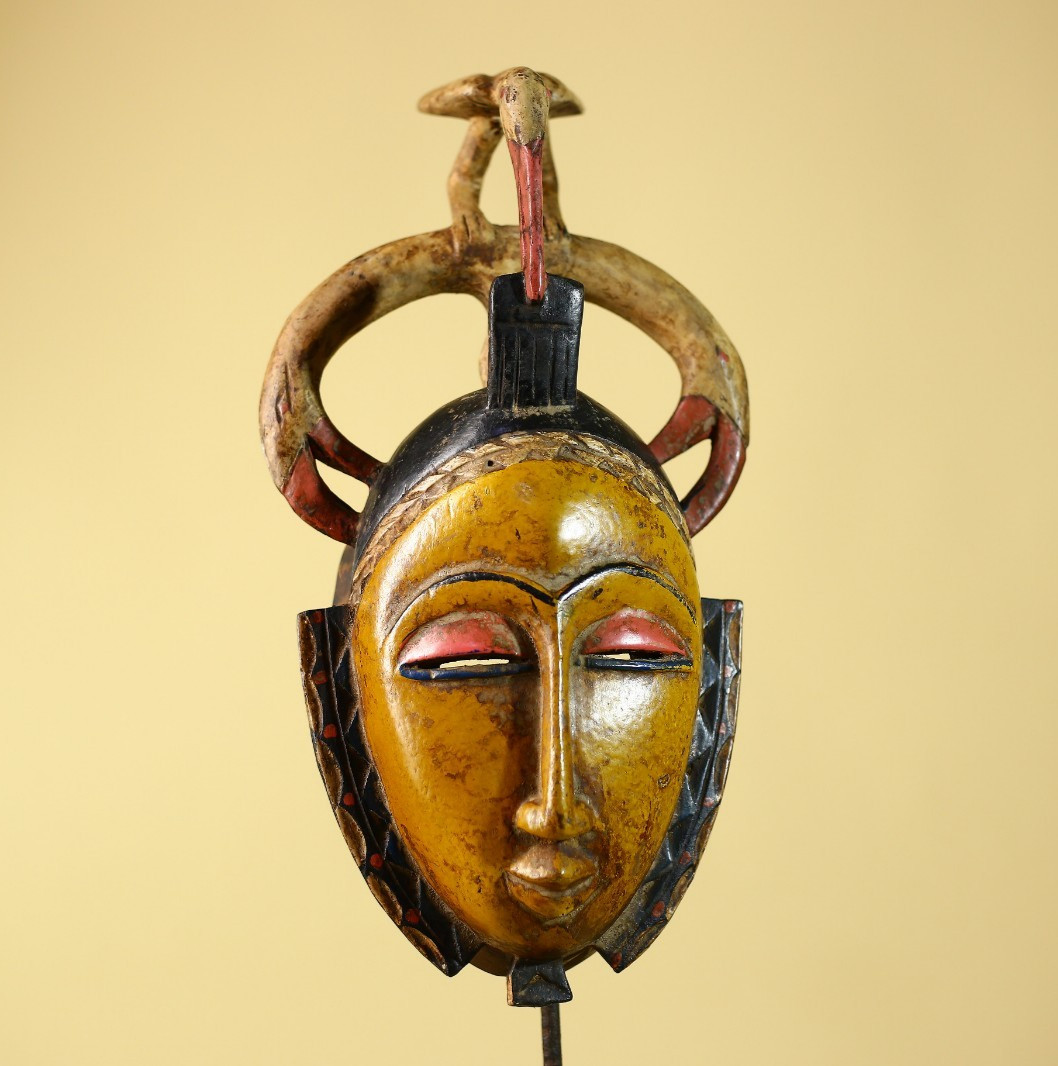 African Mask Hand Carved Wood Wall Mask Sculpture Ethnographic Art Decor-G6116