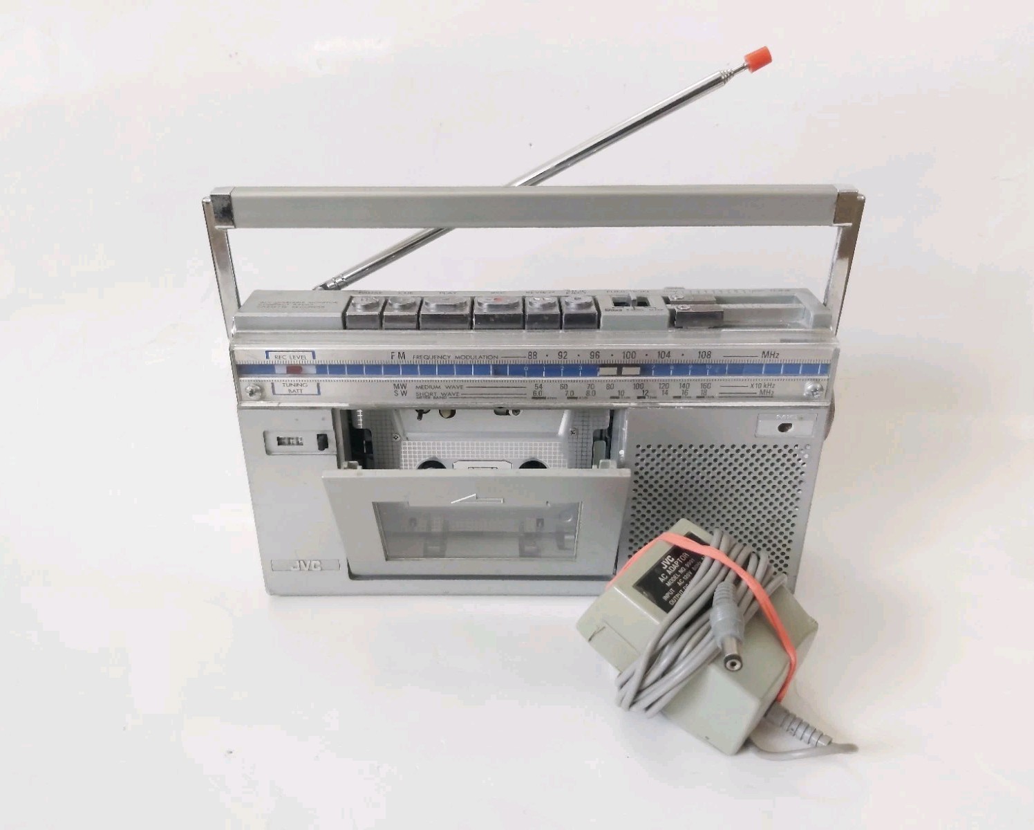 JVC RC-S1JW Stereo FM AM TAPE Works AC Adapter Vintage Boombox 