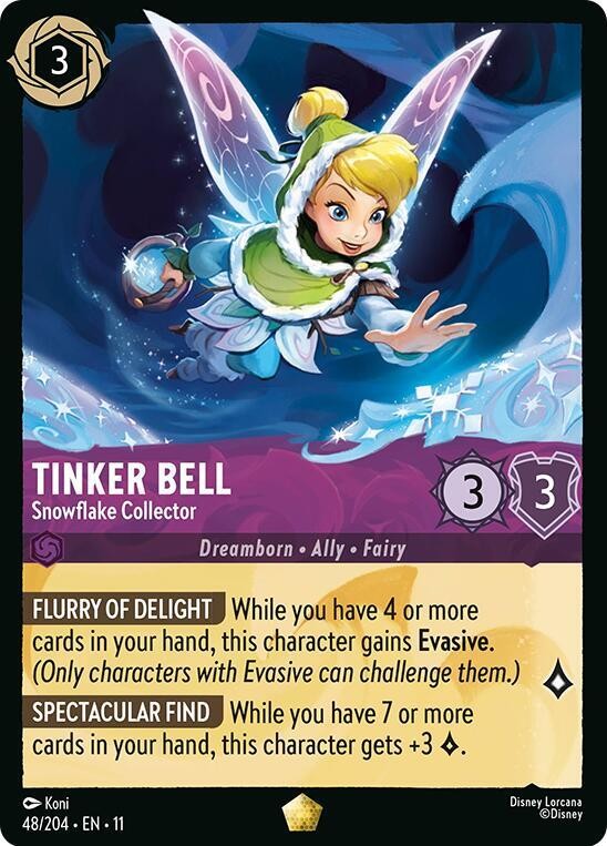 Tinker Bell - Snowflake Collector 48/204 NM Legendary FOIL - Winterspell