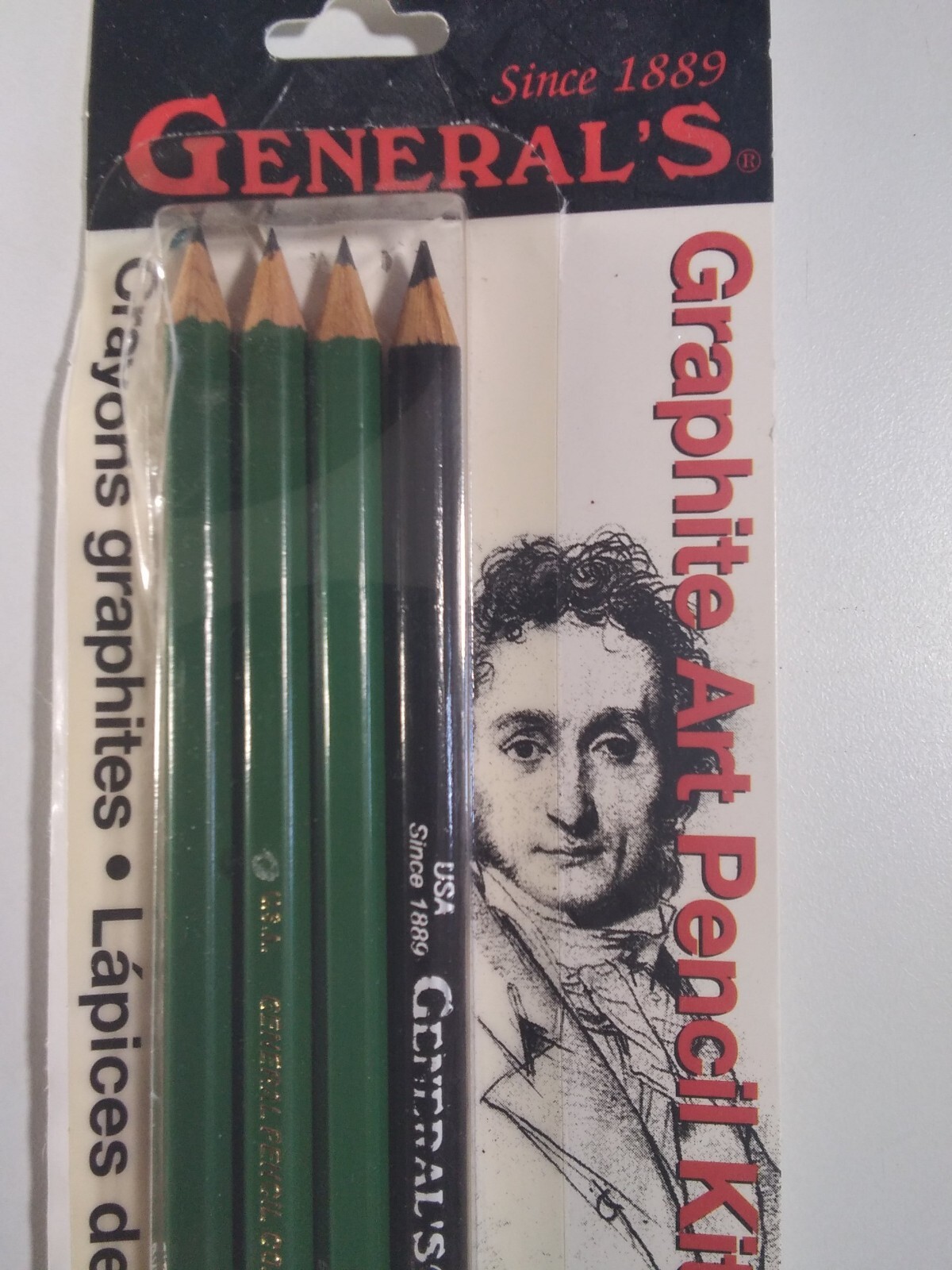 Graphite Art Pencil Kit General's NOS NIB 2B HB 2H 1 Layout 1 Eraser USA 