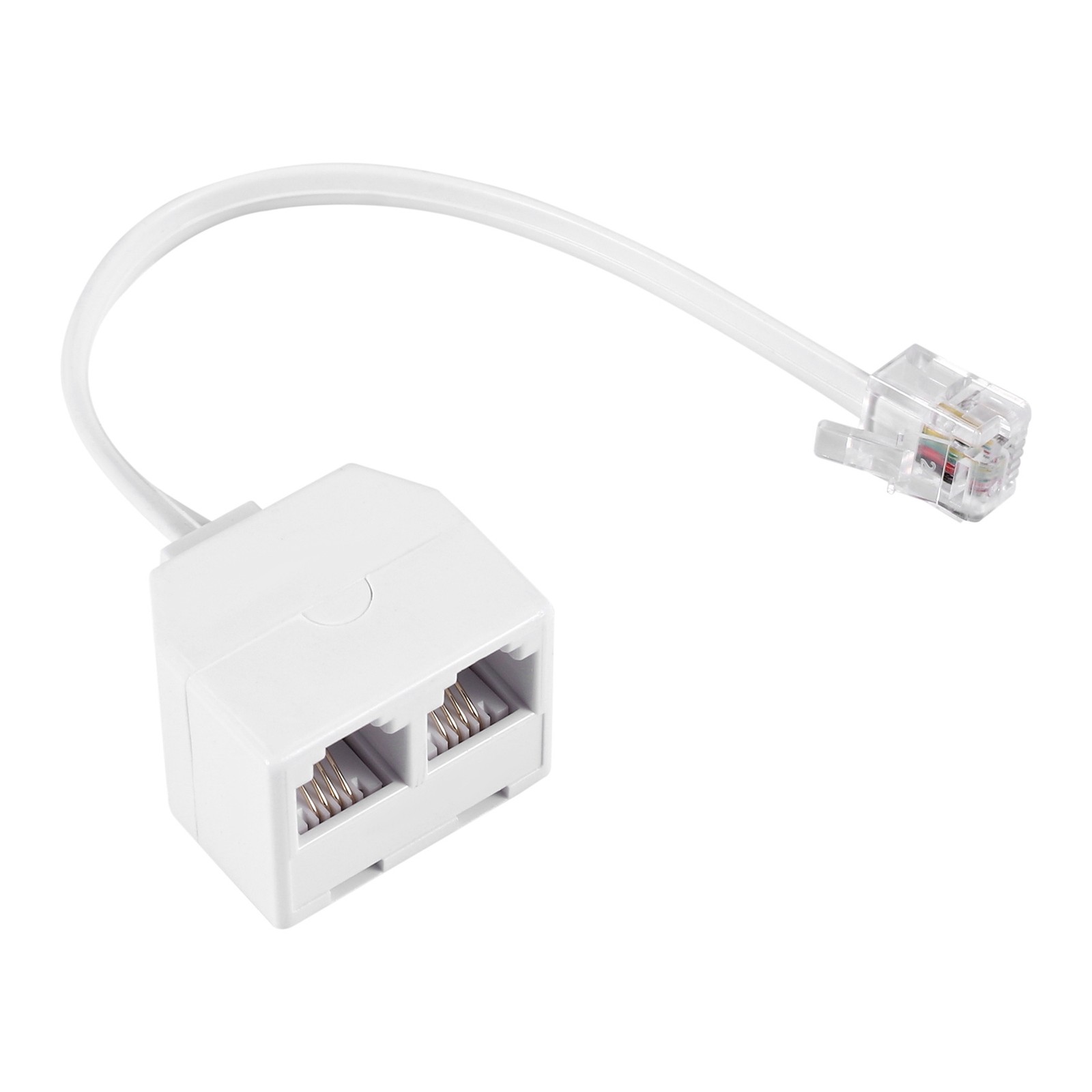 6P2C RJ11 Male to Female Two Way Telephone Splitter Converter Cable H8K31741
