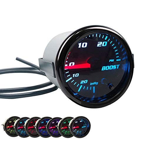 Black 52mm 2" Turbo Boost Gauge 0-30 PSI Pressure Vacuum Without gauge cup