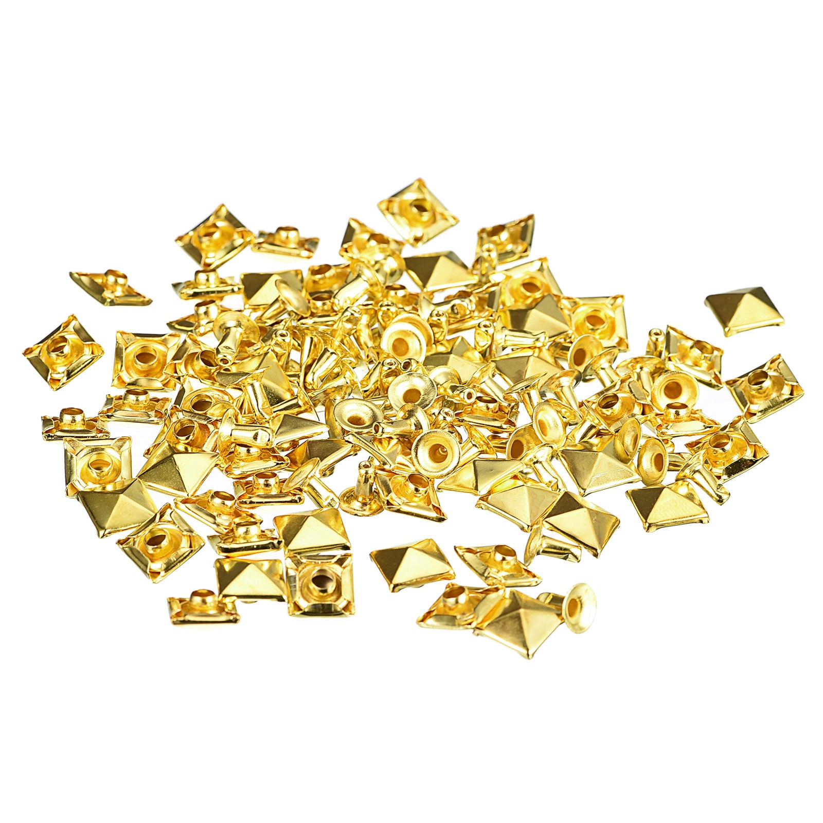 60Set Spike Rivet for Clothing, 8mm Rapid Rivet Nailhead Studs Copper (Gold)