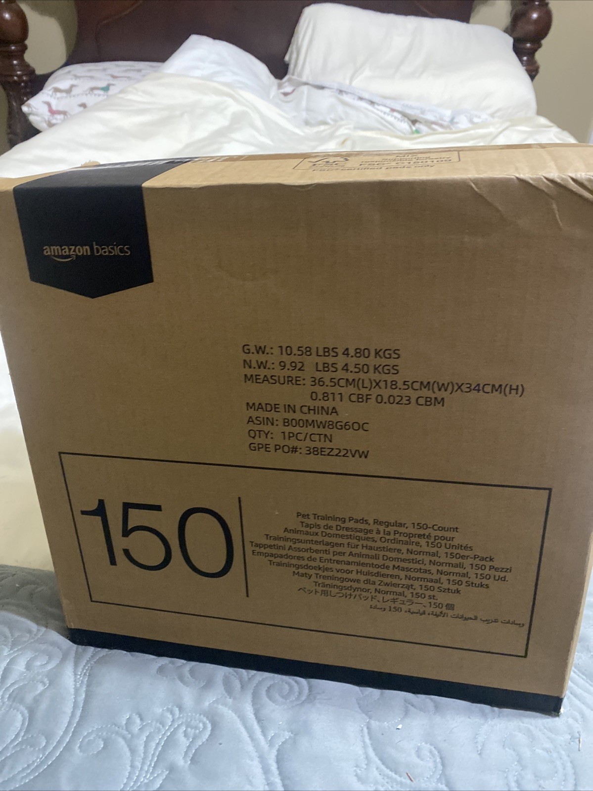 AmazonBasics 22x22 Scented Dog Puppy Training Pads 150ct  Leak-Proof