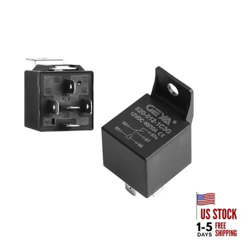 2PCS Car Relays 12V 30/40AMP 5 Pin Multi-Purpose Relay Heavy Duty Pack of 2