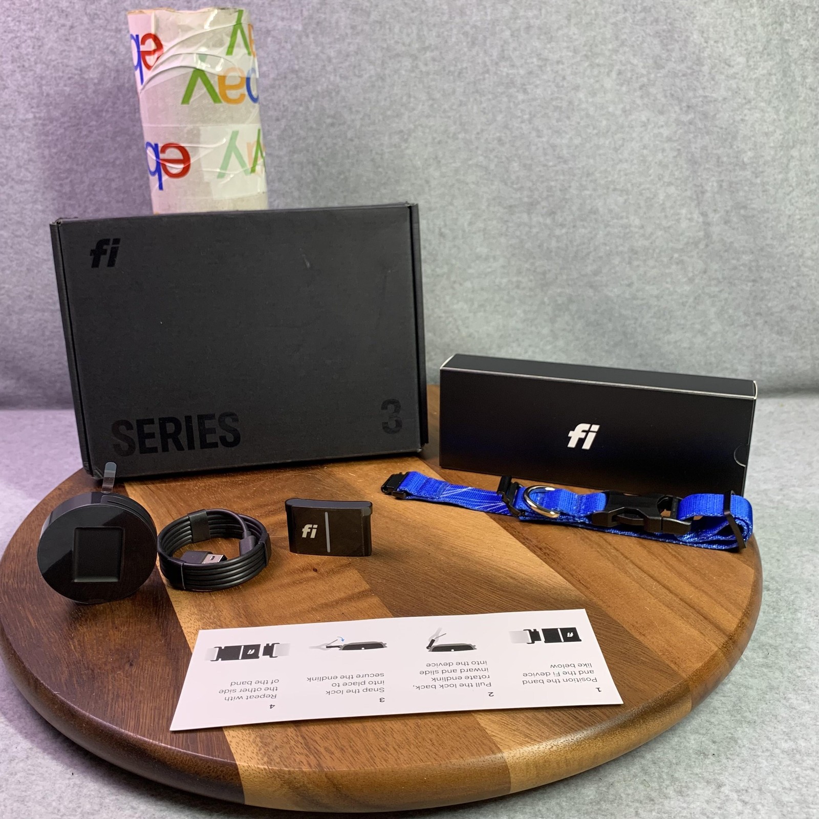 NEW Fi Series 3 Dog GPS Collar Tracker Kit Blue Size Medium Bluetooth Waterproof