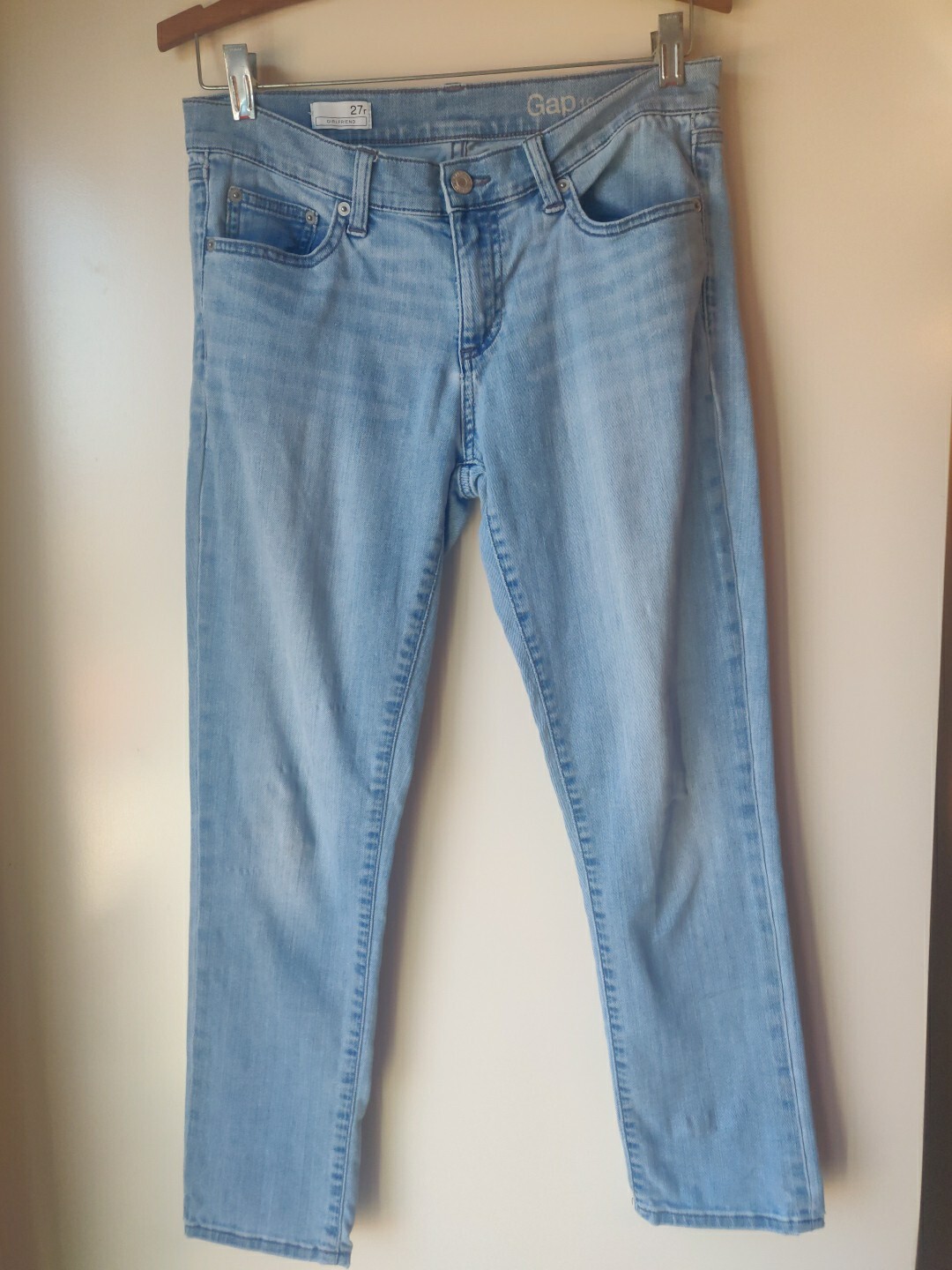 Gap 1969 Capri Jeans 27r Girlfriend Light Wash 5 Pocket Skinny Ankle Size 4 