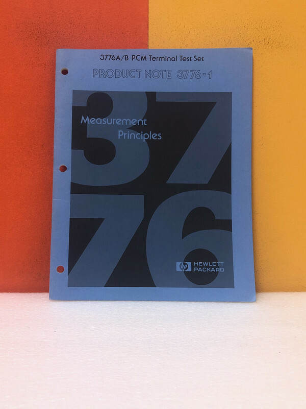 HP 3776A/B PCM Terminal Test Set Product Note 3776-1 Manual