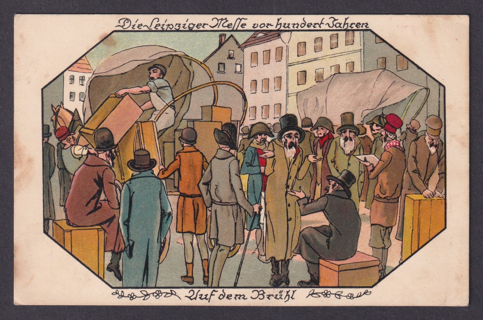 Vinatge postcard GERMANY, The Leipzig Trade Fair, Auf dem Brühl