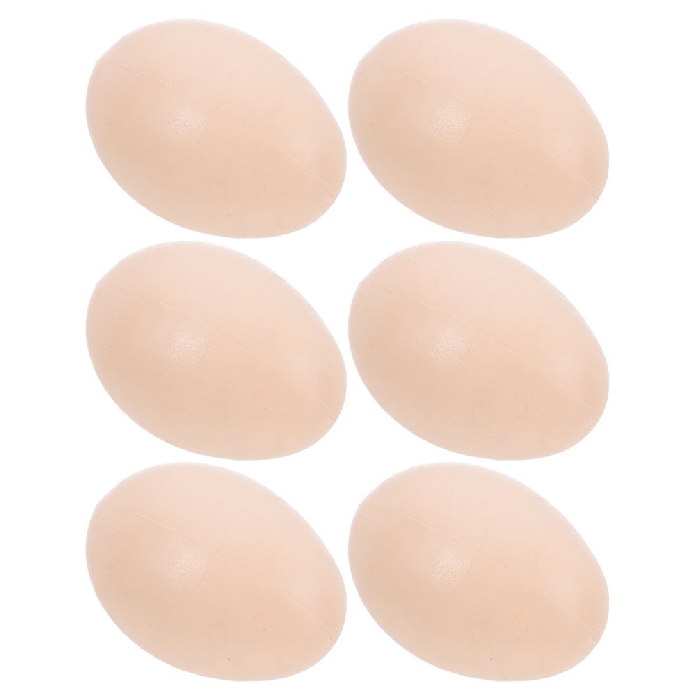 6pcs Plastic Fake Eggs - Simulated Realistic Fake Eggs 2.1x1.5x1.5inch for