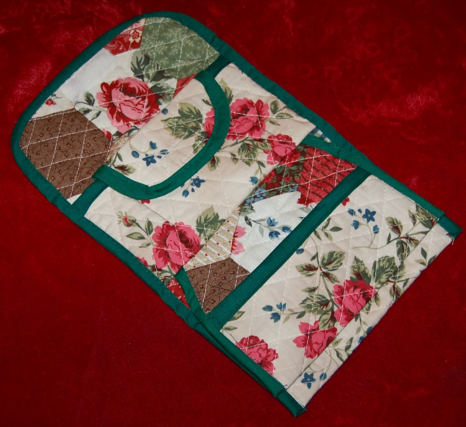 VINTAGE Folding Valet Cosmetics Travel Bag 100% Cotton Handcrafted in California