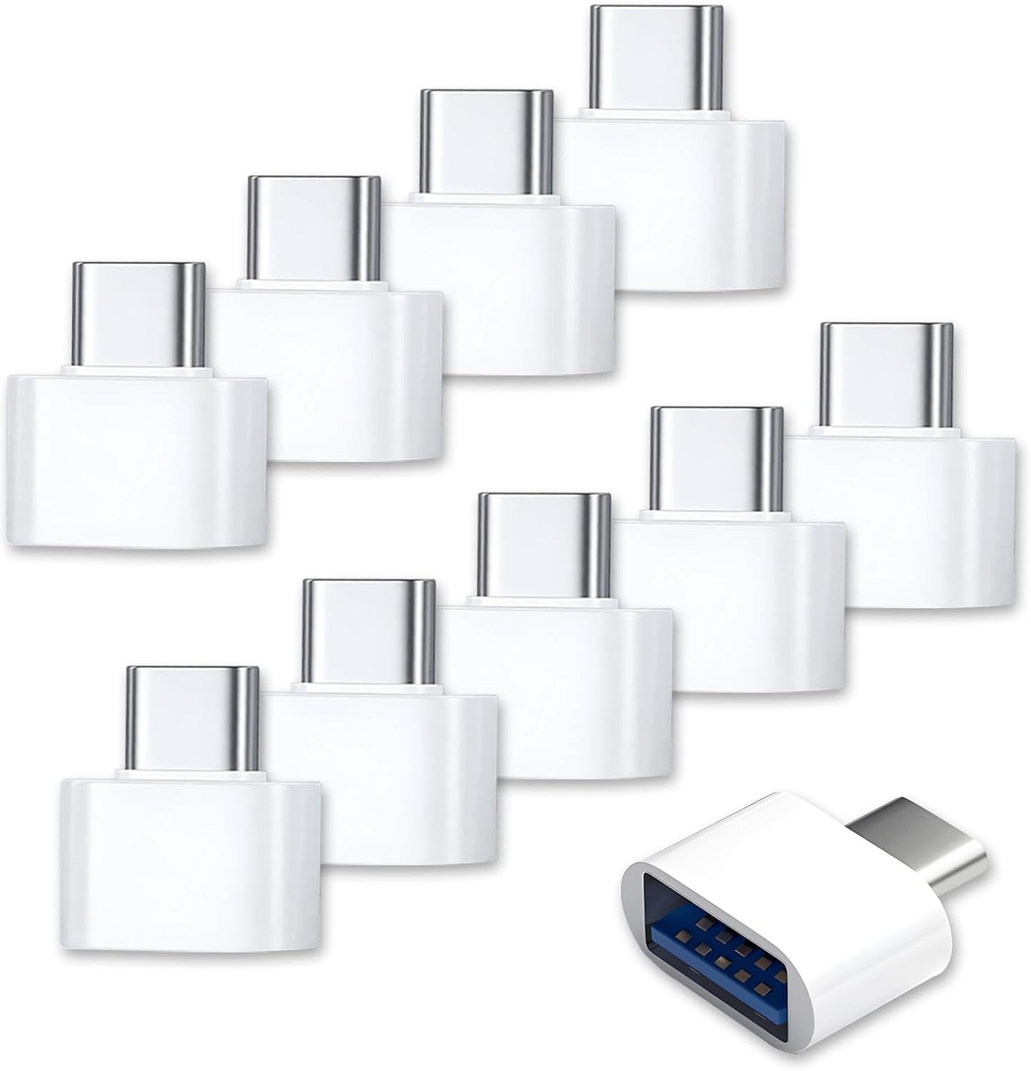 10 Pack USB-C to USB Adapter, USB Type-C to a Female for Flash Drive, Mouse, Key