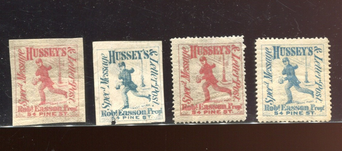 87L57-87L60  Hussey's Post Lot of  4 Stamps  Bx6898
