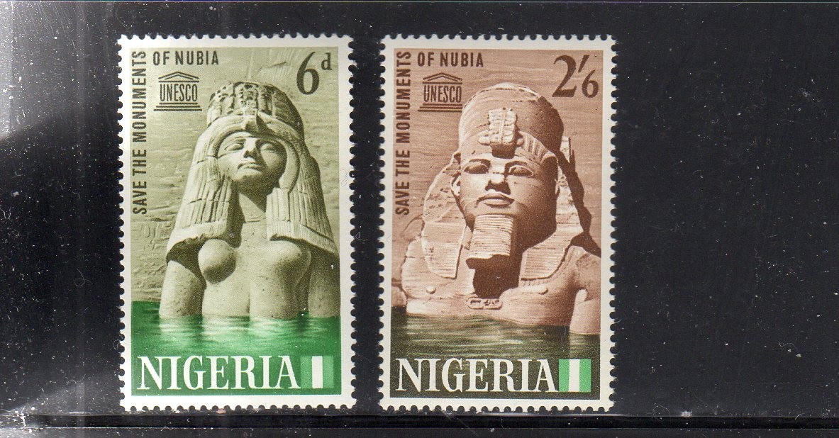 NIGERIA #157-158 1964 UNESCO TO SAVE NAMBIA MINT VF NH O,G 