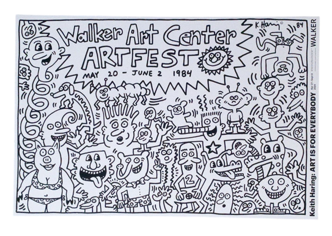 Keith Haring " Art Is for Everybody " Exhibition Offset Print Poster Made in USA