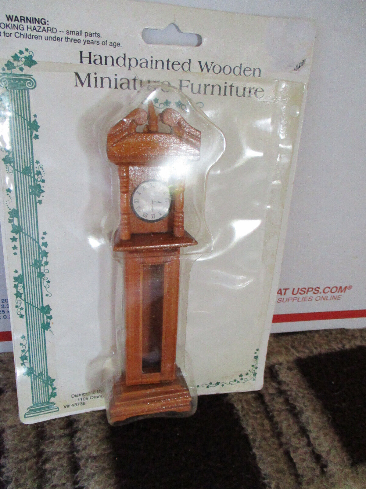 Grandfather Clock Doll House Hand Painted Wooden Miniature Furniture