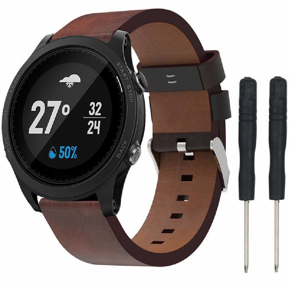 Genuine Leather Watch Bracelet Band Strap For Garmin Fenix 5 Forerunner 935