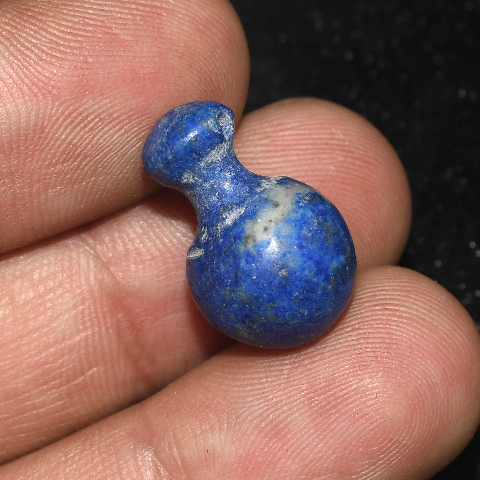 Authentic Ancient Central Asian Bactrian Lapis Lazuli Stone Amulet Bead
