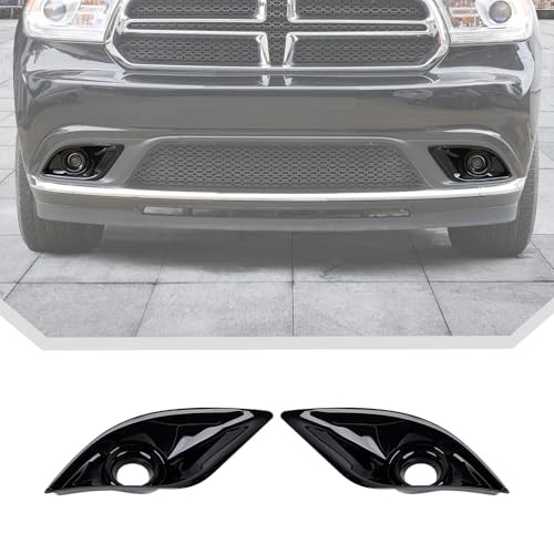  Black Front Fog Light Cover Trim Fit for Dodge Durango 2011-2020 Fog Light 