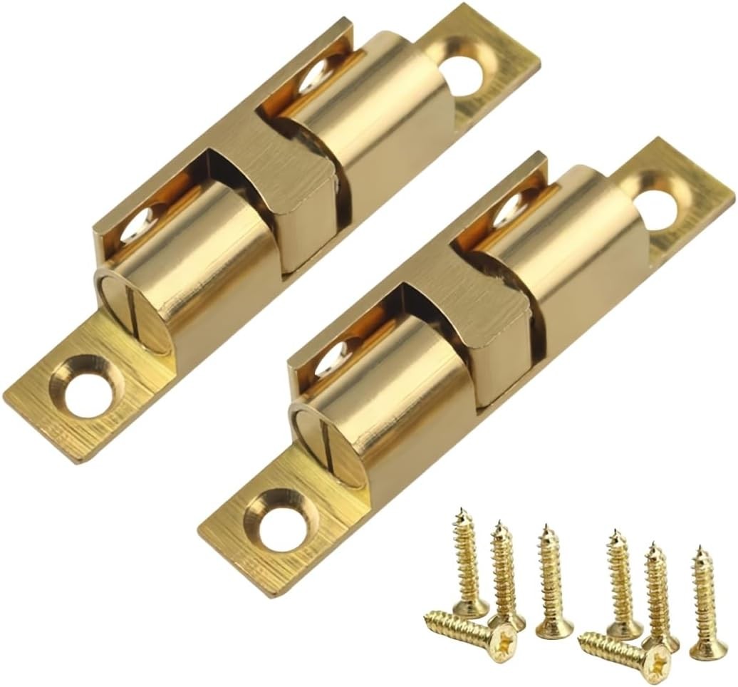 Double Ball Tension Roller Catch Latch, 2"/ 70mm Solid Brass Hardware Fitting...