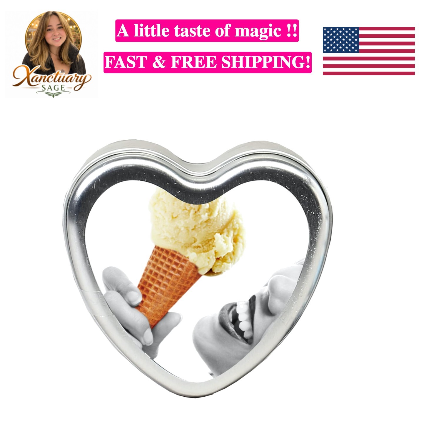 Edible Massage Candle - 4 oz - 3-in-1 Formula Can Be Used as a Candle, Oil & ...