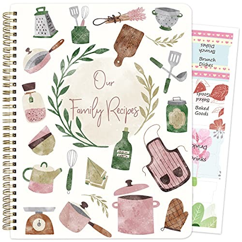  Recipe Book to Write in Your Own Recipes Family Blank Cookbook with Tabs 