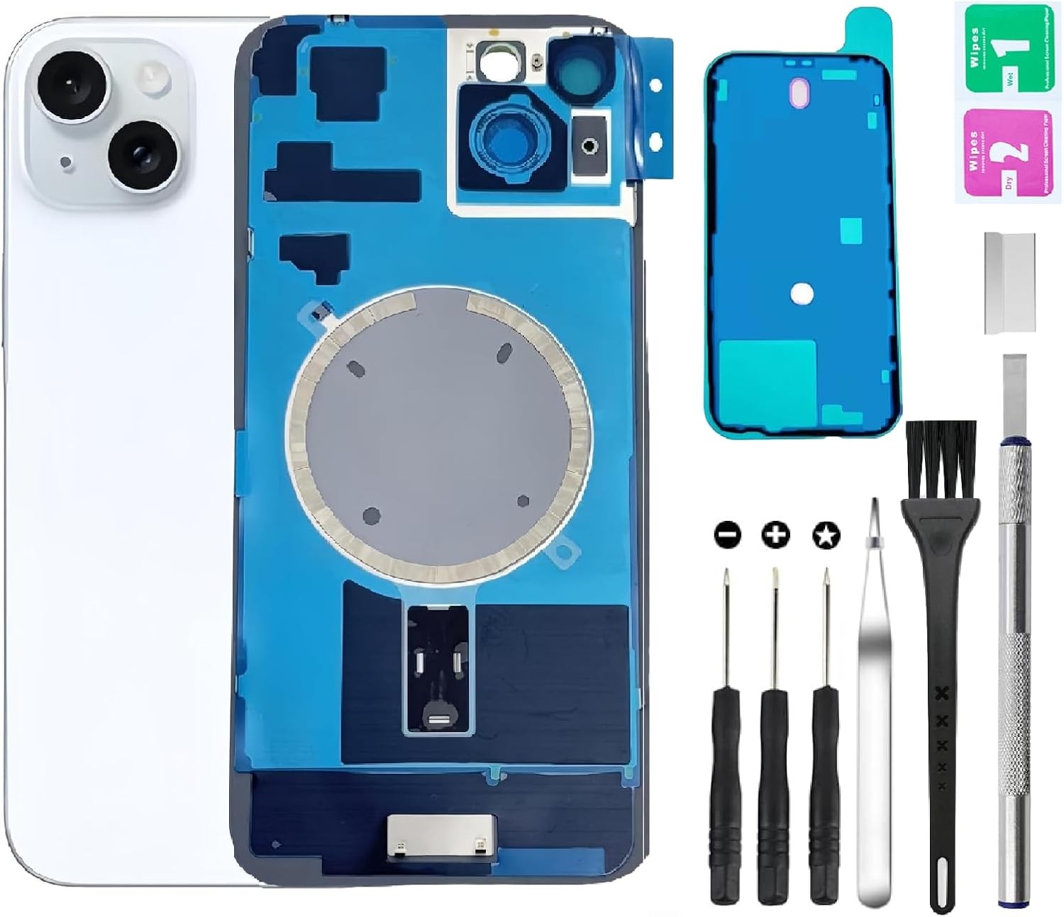 Rear Back Cover Glass Replacement for iPhone 15 Plus Back Glass Camera Lens