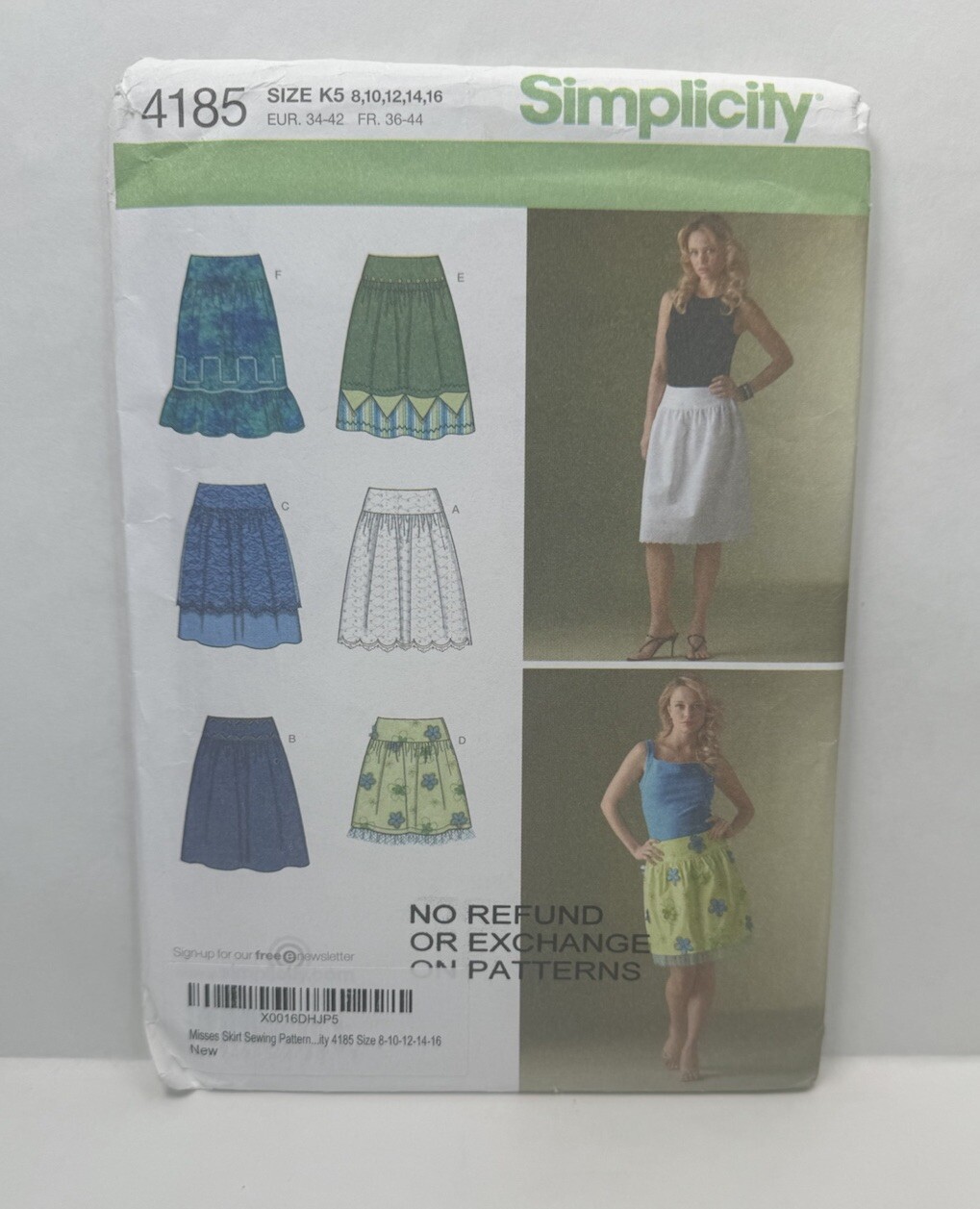 Simplicity 4185 Misses Skirt Pattern 8-16 *Uncut*